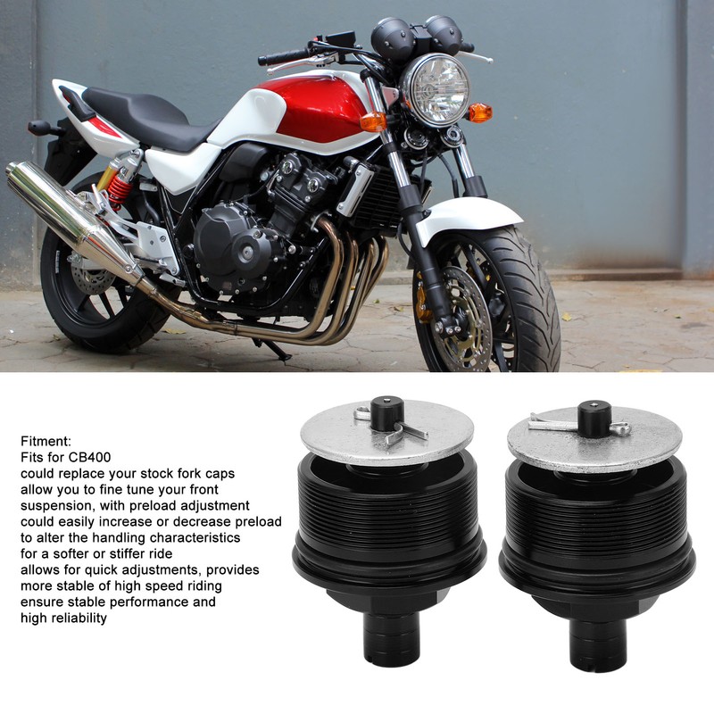2 Pcs Preload Fork Cap Metal Front Shock Absorber Adjusters