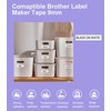 6 Pack Label Tape Compatible for Brother P-Touch TZ221 TZe221