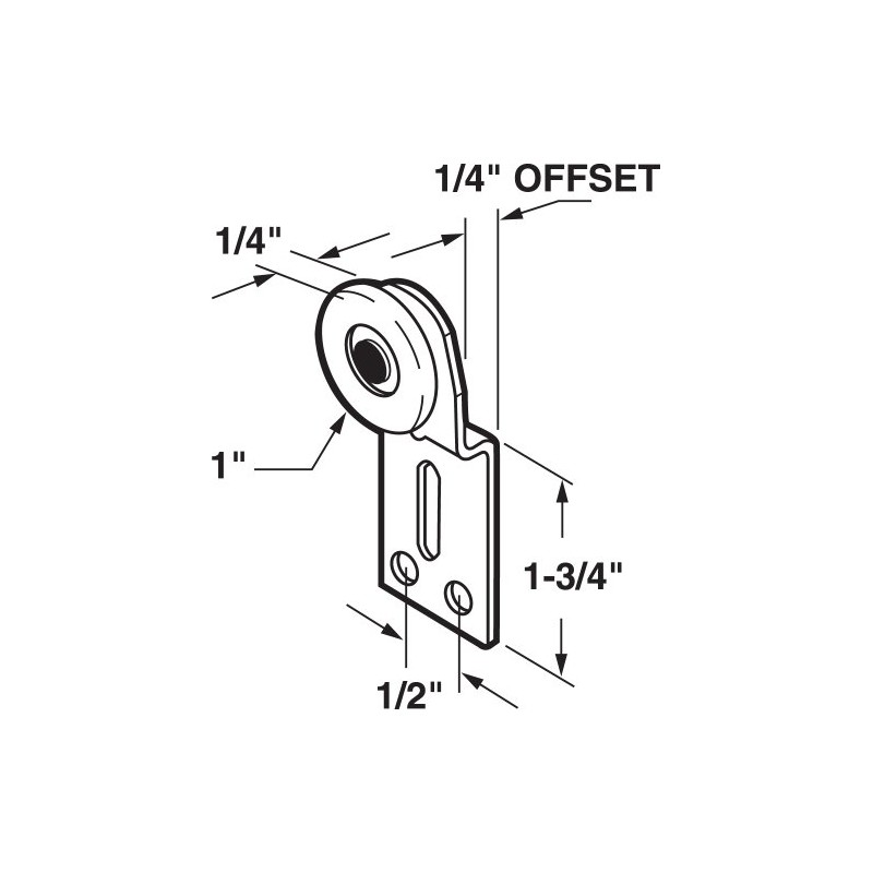 Prime-Line 16210-F By-Pass Door Roller Assembly, 1 In. Diameter, Plastic,