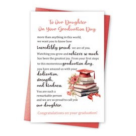 Qiavor Heartfelt Daughter Graduation Card, Gifts for Girls from Mom Dad, to My Daughter on Your Graduation Day