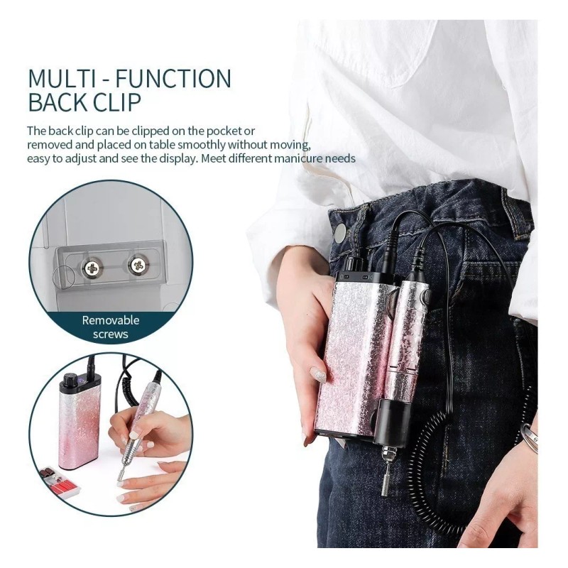 ForeverLily 35000rpm Pulidor Esmeril Eléctrico Taladro De Uñas Rosa