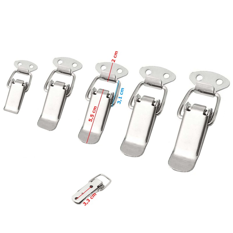 4 x Stainless Steel Tension Clasps, Ideal as a Box