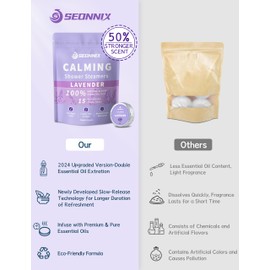 SEONNIX Shower Steamers Aromatherapy 15 Pack, Stress Relief & Self Care - Lavender Shower Bombs with Natural Essential Oil, Home Spa Shower Travel Essentials, Relaxation Birthday Gifts for Women & Men