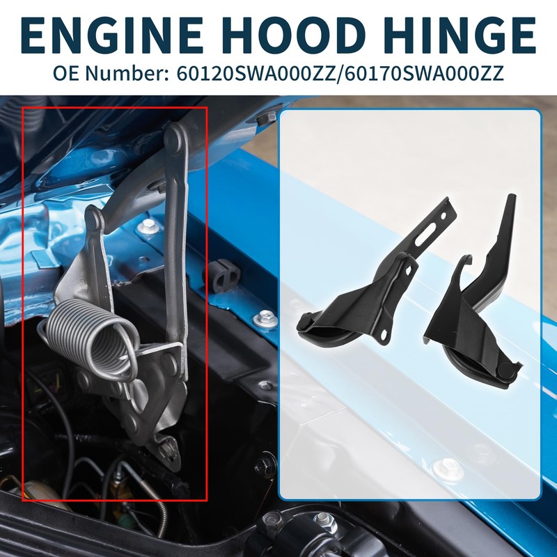 TUCKBOLD 1 Pair Front Driver and Passenger Side Hood Hinge