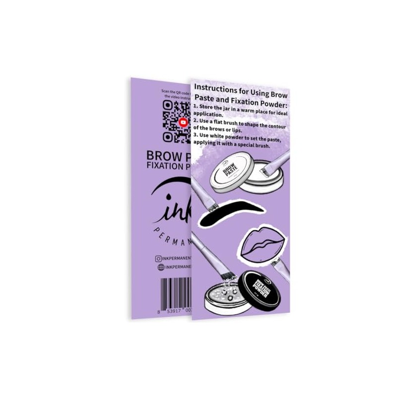 Ink Permanent Eyebrow Mapping Kit - With Setting Powder, Brush,