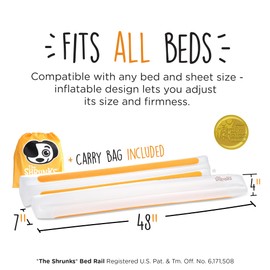 {2-Pack} Shrunks Inflatable Bed Rail for Toddlers | Travel Bed Rail for Kids, Adults, and Elderly | Portable Toddler Bed Bumpers| Blow Up Bed Guard Rail for Twin, Full, Queen, King Size Beds
