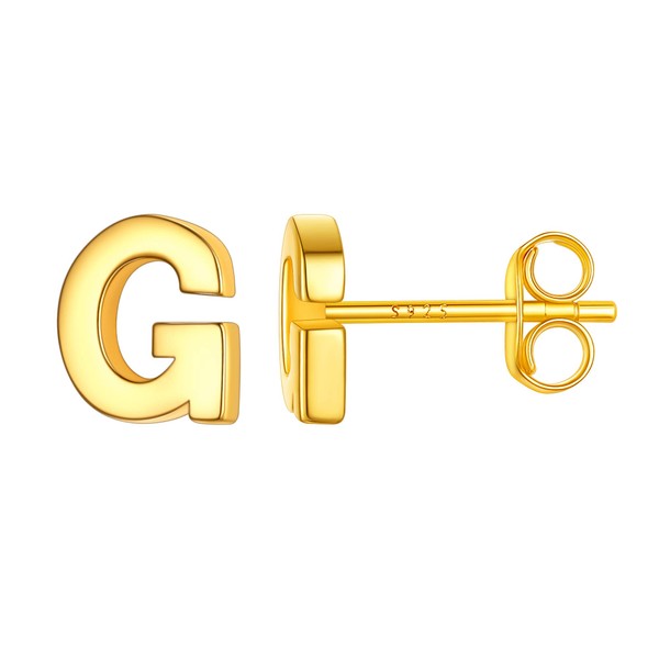 Suplight Gold Filled Initial Letter Earrings, Women Minimalist Earrings Jewelry,