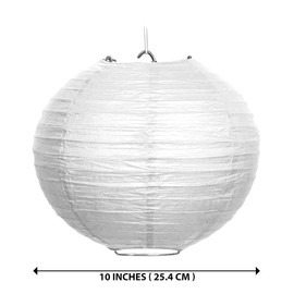 WIRESTER 10 Pack Lanterns (10 Inch) Tissue Paper Decorations for Wedding, Party, Birthday, Baby Shower - White