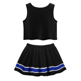 ReliBeauty Cheerleader Costume for Girls Cheer Uniform Outfit,Black,11-12/150