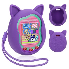 Winceed Case for Tamagotchi Uni, Silicone Cover for Tamagotchi Uni Protector Skin with Lanyard (Purple)