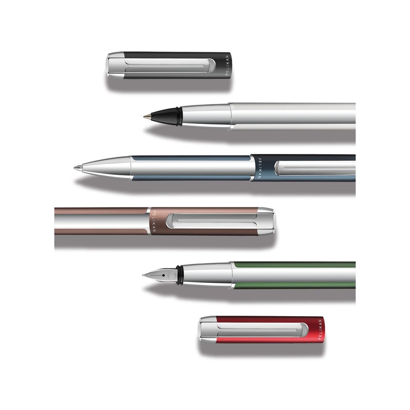 Pelikan Füllhalter Pura P40, Anthrazit, Feder F (fein), hochwertiger Patronenfüller