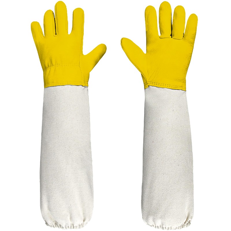 ZONSUSE Premium Goatskin Beekeeping Gloves, Beekeeper Protected Gloves with Ventilated