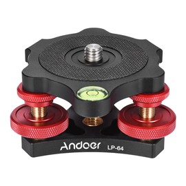 Andoer Tripod Leveling Base Leveler Tri-wheel Leveler with Bubble Level Bag for Canon Nikon Sony DSLR Camera