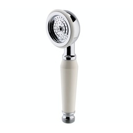 Taps2Traps® Victorian Style Traditional Shower Handset White & Chrome Bathroom Hand Held Or Fits Cradle