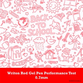 Writon Retractable & Refillable Gel Pens, Comfort Grip, 0.7mm Fine Point, Red Ink, 12 Pack