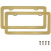 Creathome 2PCs Stainless Steel License Plate Frames with Gold Color