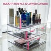 WRONWA 3 tier Clear Makeup Organizer with Drawer,Cosmetic Organizer for