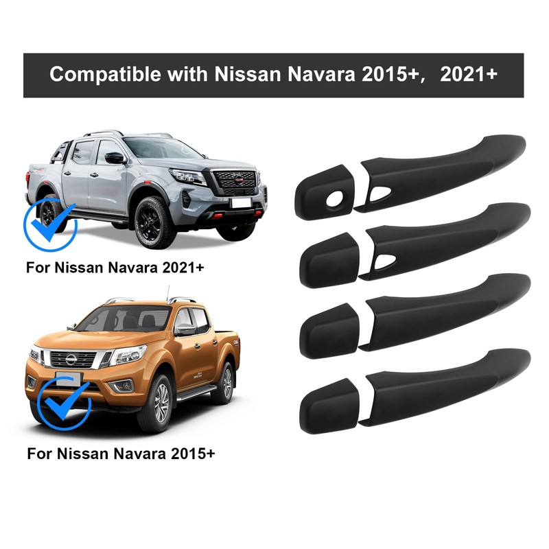JHCHAN Door Handle Covers for Nissan Navara, 2016-2024 Navara D23
