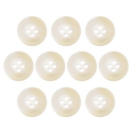 HARFINGTON 10pcs Resin Sewing Button, 15mm 5/8-Inch 4 Holes Round Pattern Flatback Buttons for Coat, Suits, Clothes Garment & DIY Crafts, 2#White