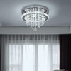 Deckrico Modern K9 Crystal Chandelier 3 LED Lights Stainless Steel