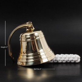 5" Brass Ship Bell Polished Nautical Maritime Heavy Duty - Nautical Decor