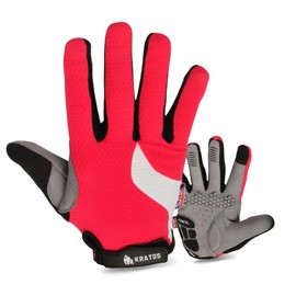 Kratos Anti-Slip Cycling Gloves for Men & Women Touchscreen Breathable Gel padded Bike Gloves Mens Full Finger MTB Gloves Racing Mountain Bike Gloves for BMX Bicycle Riding Gloves Mens Sports Gloves.