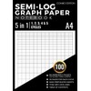 Semi-Log Graph Paper Notebook: X axis - Linear and Y