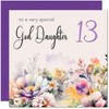 13th God Daughter Birthday Card - Purple Floral God-Daughter's Birthday