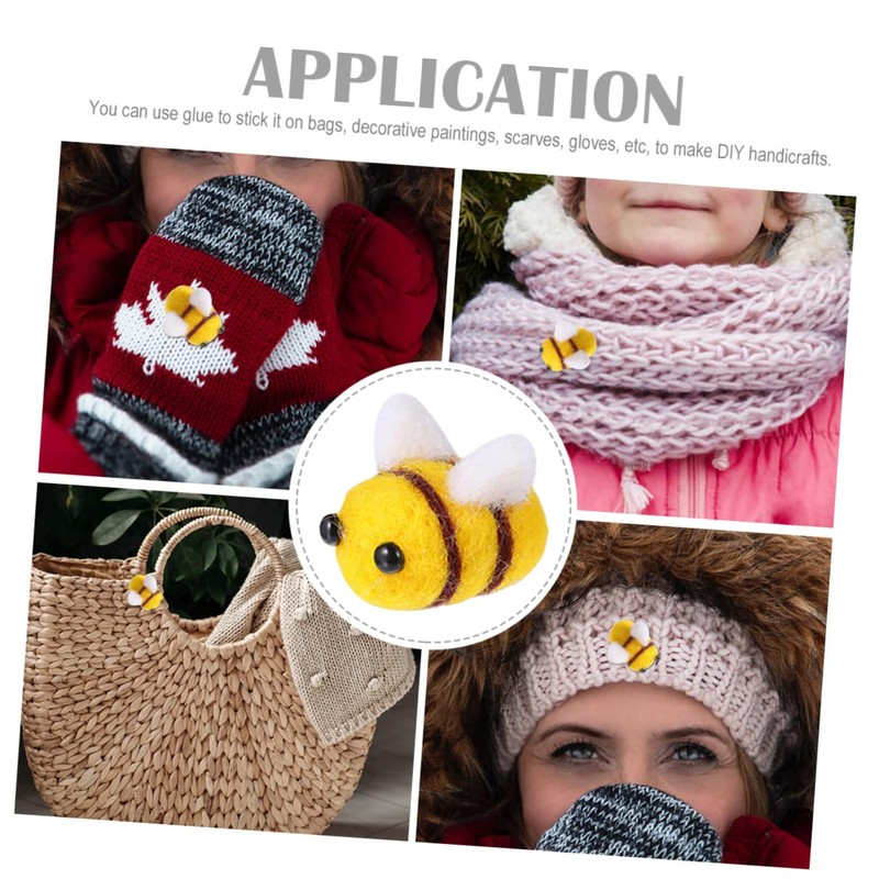 DOITOOL 25 Pcs Felt Bees Decorations for DIY Crafts Hat