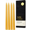 10 inch Natural Beeswax Taper Candles 4 Pack - Dripless
