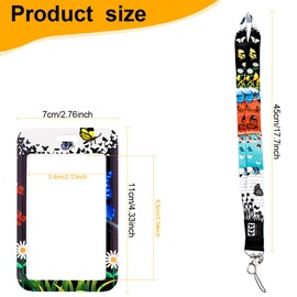 Lotsdonxia Stylish Lanyard with ID Badge Card Holder Complete Card Set Easy Access and Identification for Work, Events, and Conferences (Butterfly)