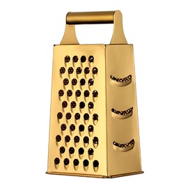YDware Grater Stainless Steel Square Grater 23.7 cm Height Grater for Vegetables Stainless Steel Suitable for Vegetables etc. 1 Piece Gold