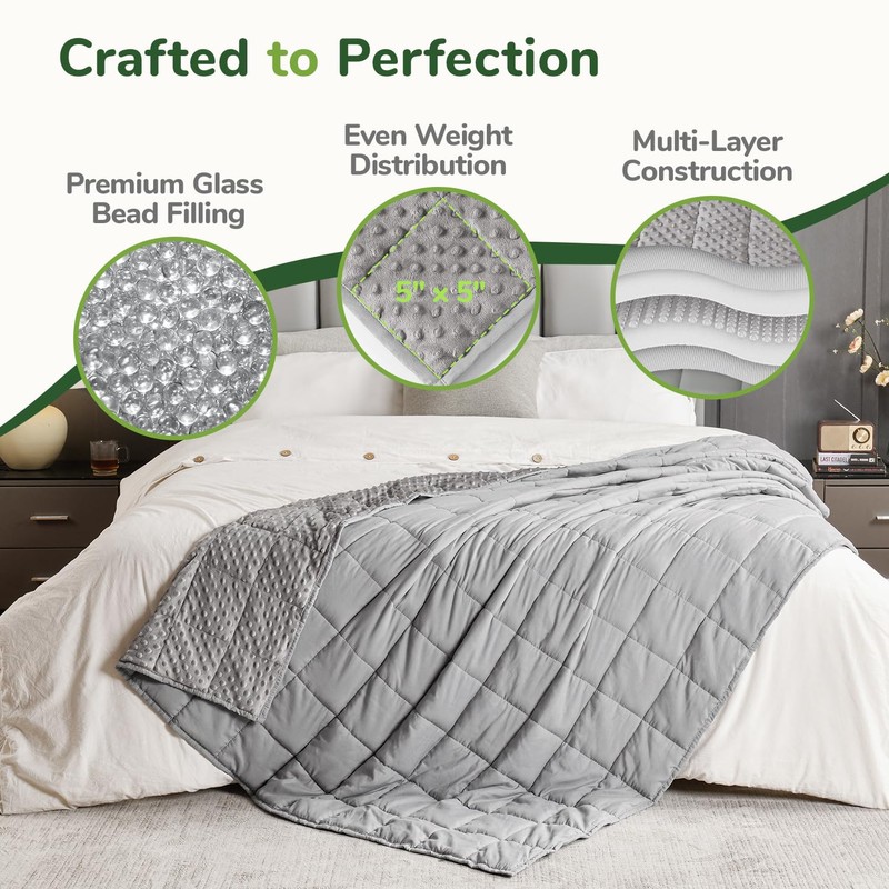 Sivio Weighted Blanket for Adults (20lbs, 60"x80" Queen Size), Cooling