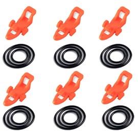 Fishing Hook Keeper Fishing Rod Hook Holder with 3 Different Rubber Rings Fish Rod Hook Keeper 6 Pcs Orange