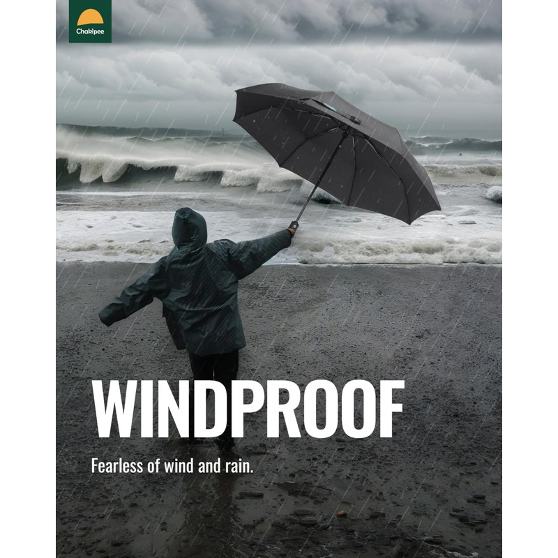 Chakipee Compact Automatic Umbrella For Men and Women Windproof 8