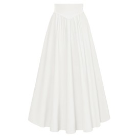 SCARLET DARKNESS Women's Victorian Costume Skirt Medieval High Waist Maxi Skirt, White