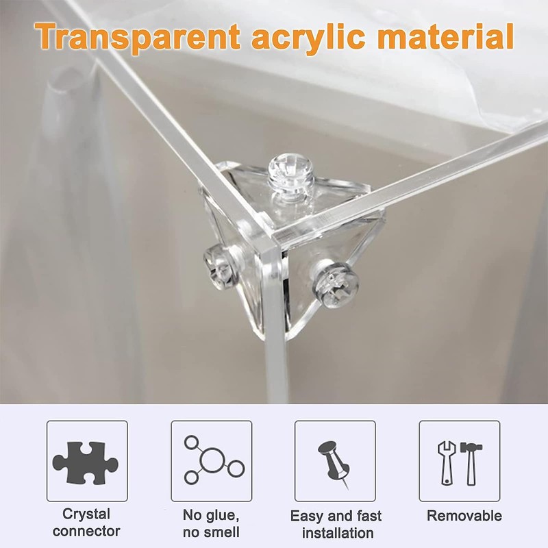 MOROBOR Acrylic Corner Bracket, 3 Hole Right Angle Clear Brackets