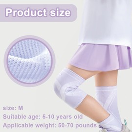 VONJUMA 1 Pair of Children's Knee Pads, Durable Joint Knee Brace, Compression Leg Cuffs, Comfortable Breathable Knee Wraps for 10-13 Years Old Girls Boys Basketball Sports Purple