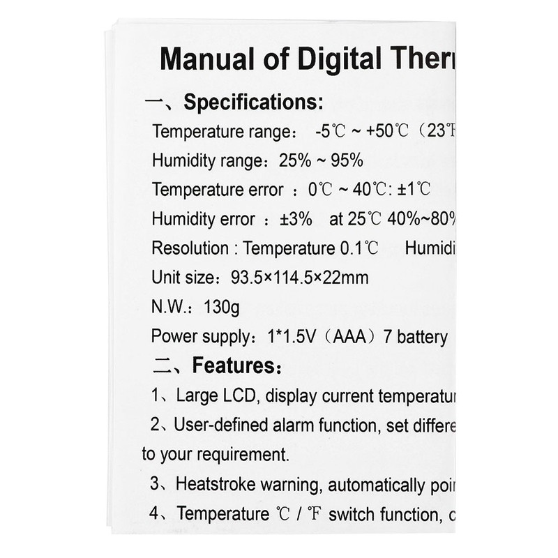 Digital Indoor Thermometer Hygrometer Temperature Humidity Gauge with High Low