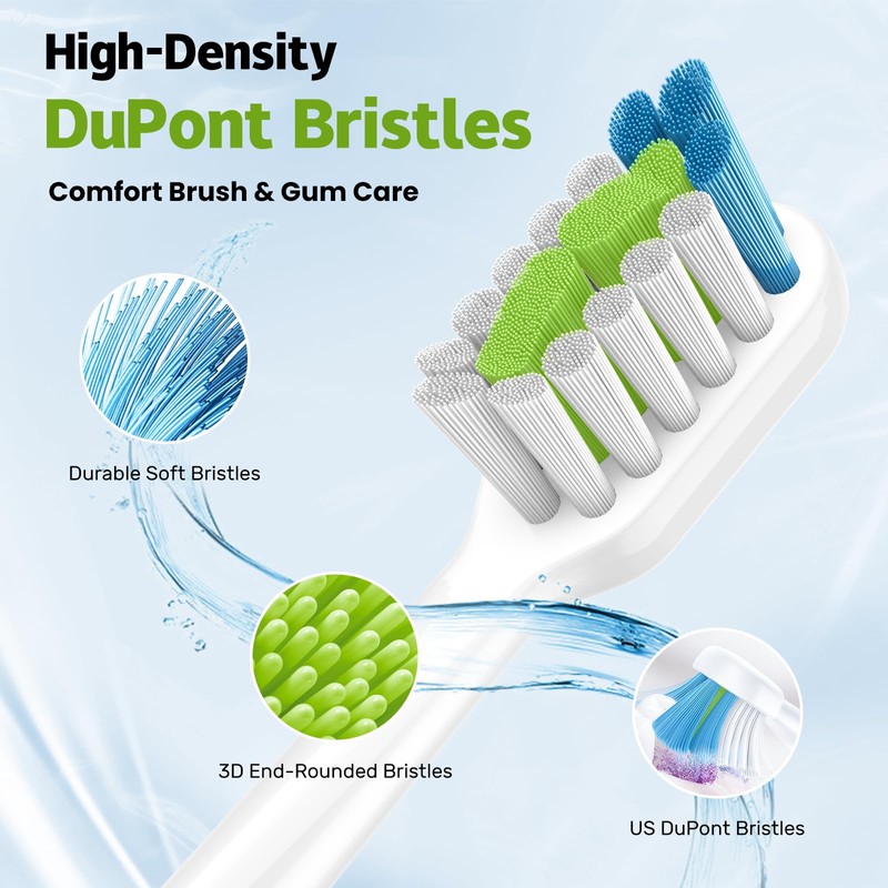 Replacement Brush Heads Compatible with Sonicare Electric Toothbrushes, Dupont Bristles
