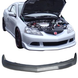 IKON MOTORSPORTS Front Bumper Lip, Compatible with 2005-2006 Acura RSX DC5, Mug Style Unpainted Black Polyurethane Air Dam Chin Spoiler Protector Splitter 1PC
