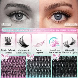 Kit De Extensiones De Pestanas 740pcs C/ Pegamento 30d40d50d