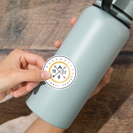 Die Cut Sticker Deschutes National Forest, Oregon, Tent, Tree and Arrows, Vinyl Sticker 1 to 3 inches (Waterproof Decal for Cars, Water Bottles, Laptops, Coolers), Small