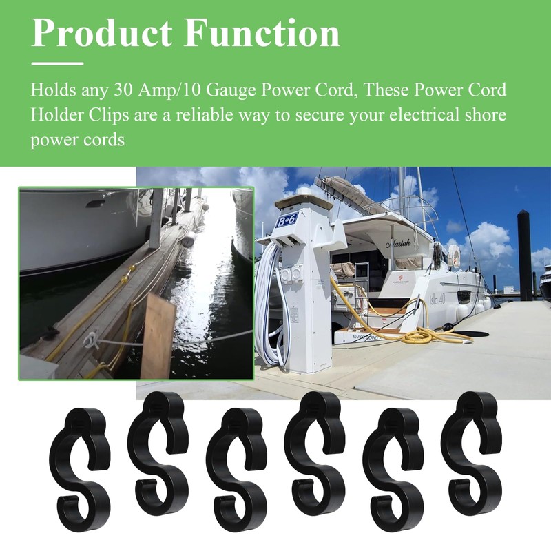 10 Pcs Electrical Marine Shore Power Cable Clips, S Style