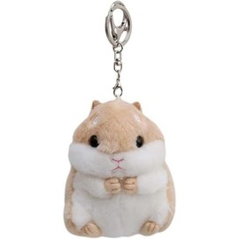 Zenarao Cute Khaki Plush Hamster Keychain Plush Keychain Charms Wallet Backpack Handbag Charms Automobile Keychains