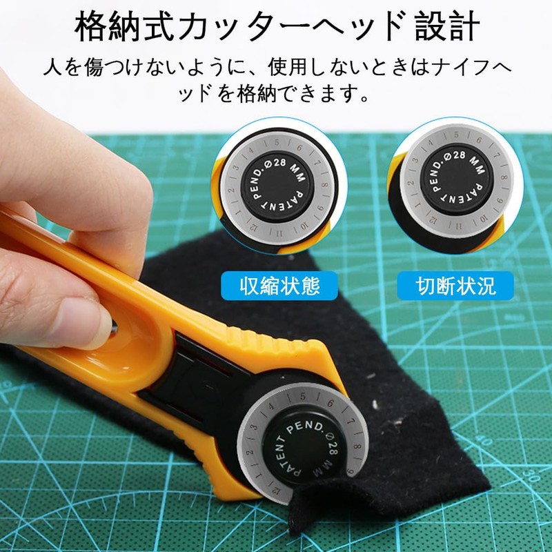 Rotary Cutter, Roller Cutter, Fabric Cutter, 1.1 inches (28 mm),