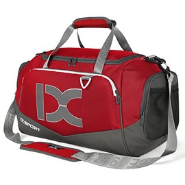 Sports Gym Bag，INOXTO Travel Duffel Bag with Dry Wet Pocket And Shoe Compartment For Women and Men，40L Fitness Waterproof Weekender Bag For Swim Sports Travel Working Out (Red)