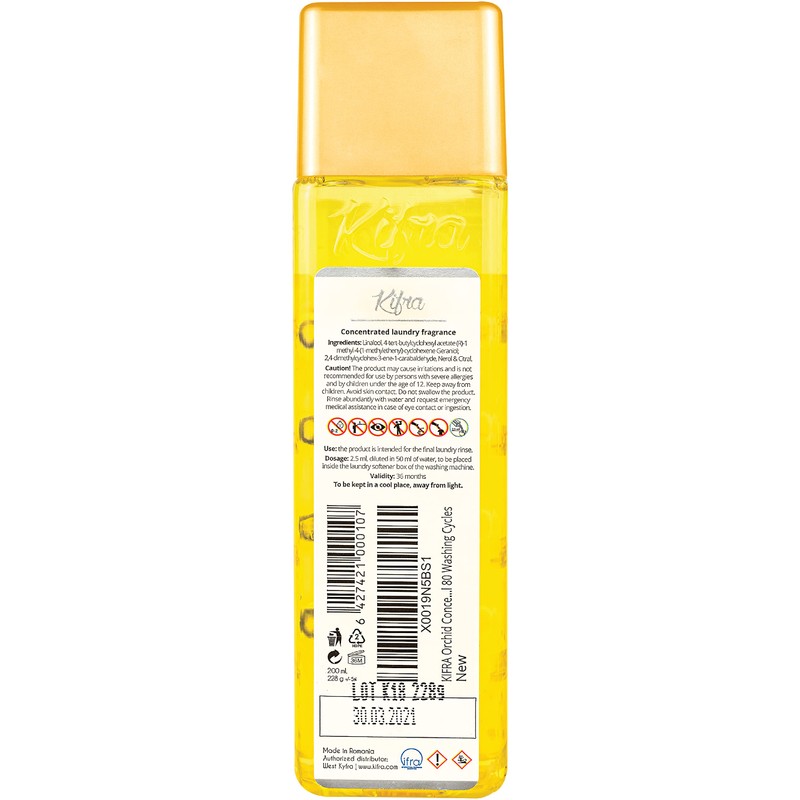 KIFRA ORCHID Concentrated Laundry Fragrance 200ml 80 Washing Cycles