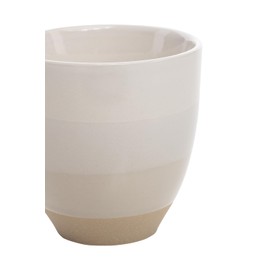 Tranquillo Set of 2 Stripes Cups for Tea, Coffee and Other Drinks Ceramic with Satin Glaze, Cream, 8 x 8 x 8 cm, 200 ml