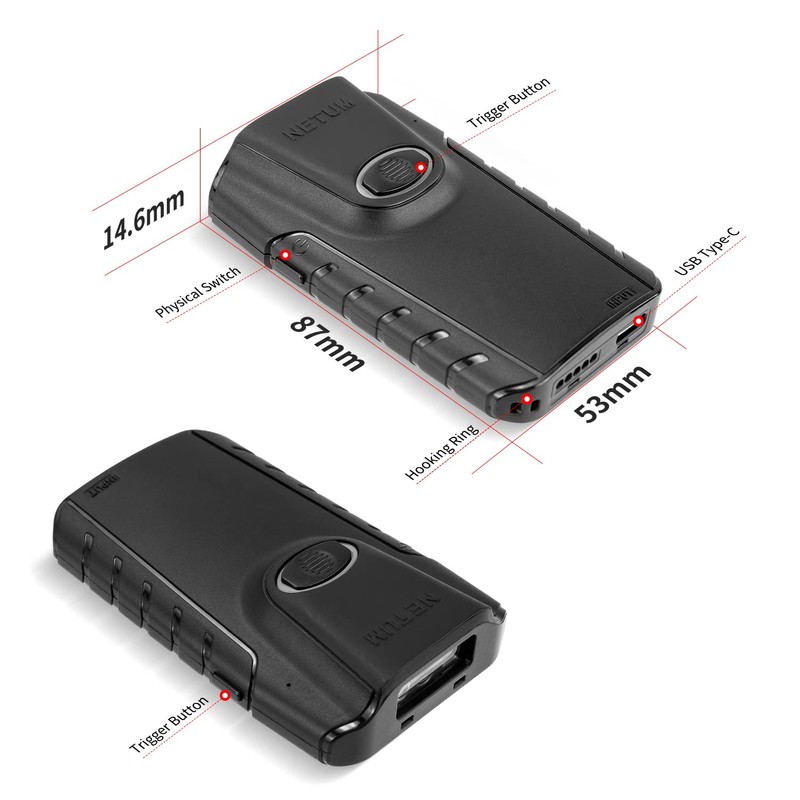 NETUM Bluetooth 2D Barcode Scanner, 3-in-1 Small Portable QR Barcode